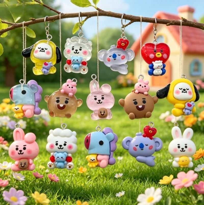 7pcs BT21 Resin Cartoon Charm  - Resin Craft Material review and price