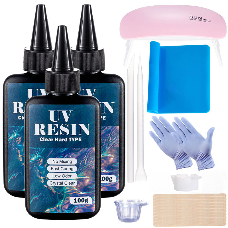 100g/250g Clear UV Resin Hard  - Resin Jewelry Kit review and price